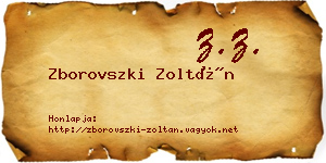 Zborovszki Zoltán névjegykártya